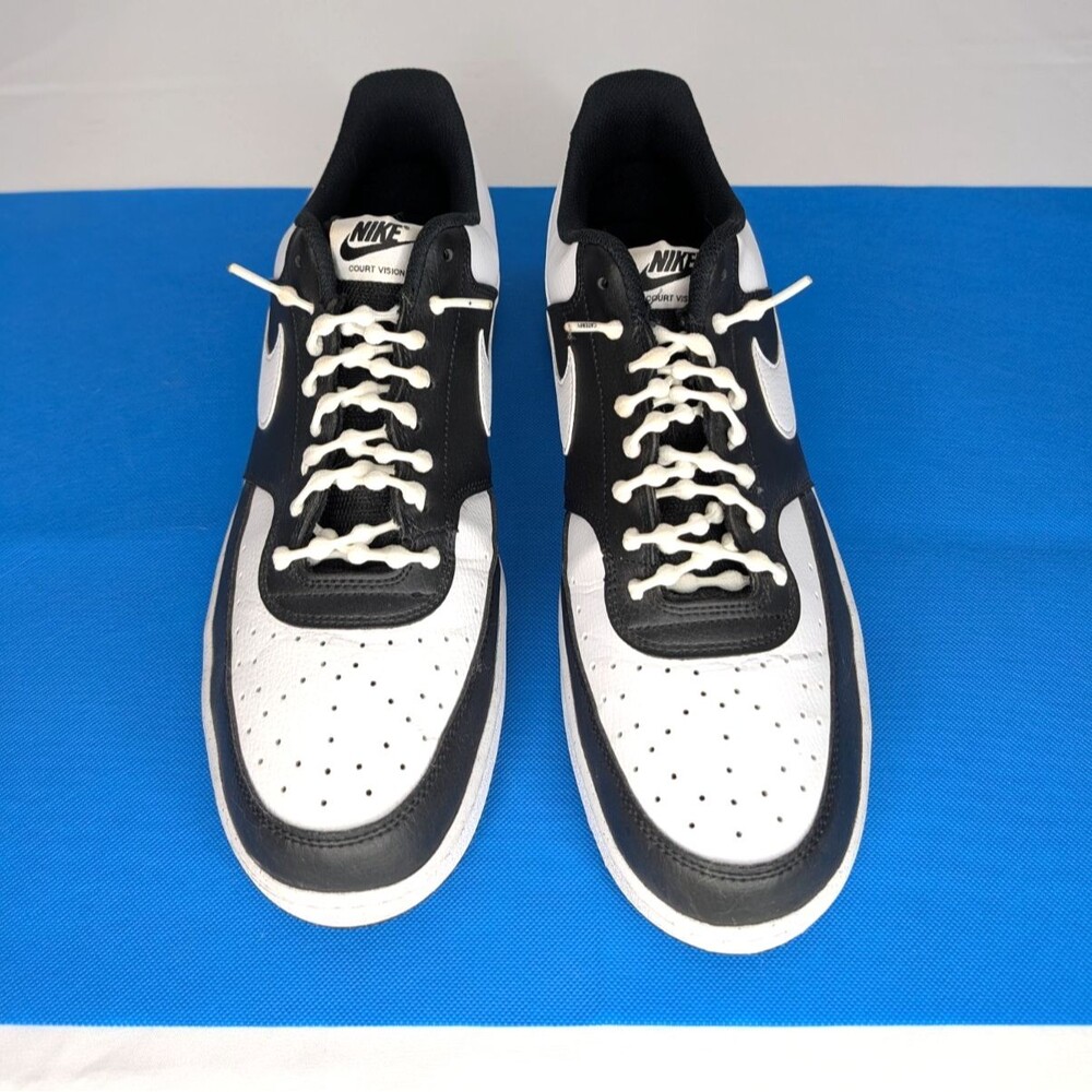 Nike Court Vision Low Profile Sneakers - Black & White, Men's Size 13